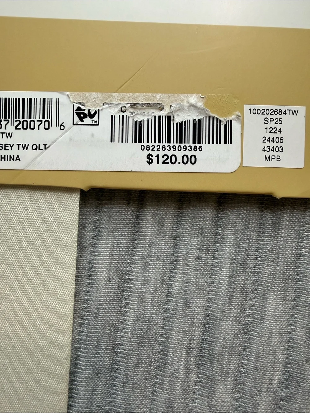 Arch Studio Jersey Quilt Set Heather Grey NWT $120